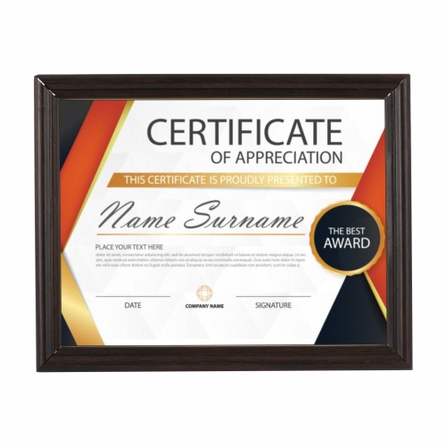 Dark Brown Certificate Fiber Frame
