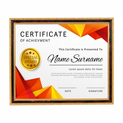 Golden Fiber Certificate Frame