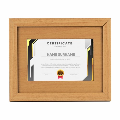Pine Wood Finish Fiber Certificate Frame