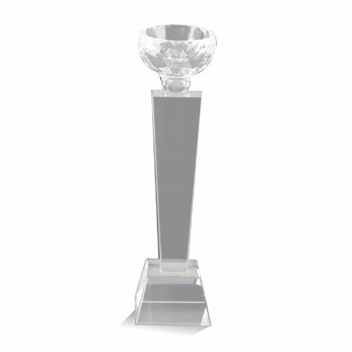 Crystal Trophy with Bowl on Top 