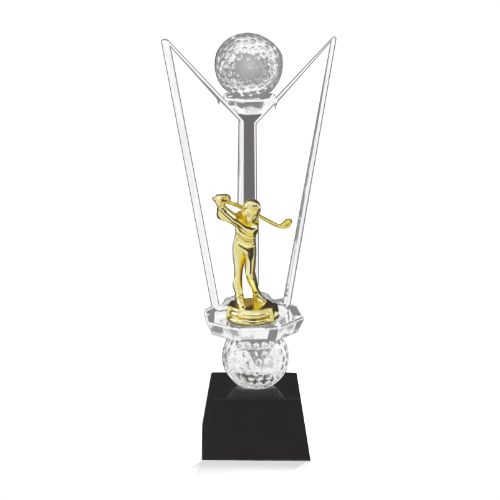 Golf Champion Crystal Trophy 