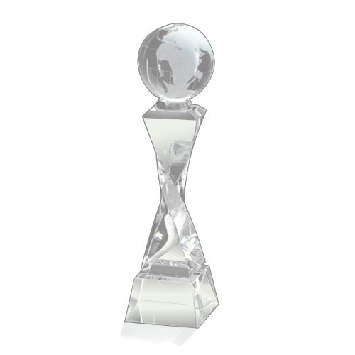 Significant Crystal Trophy with Globe 