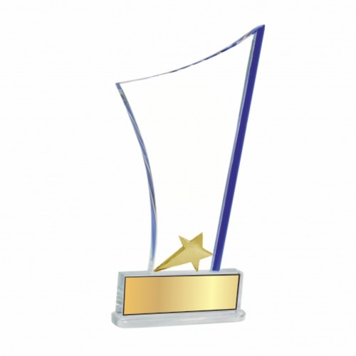 Blue Excellence Glass Trophy 