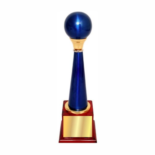 Blue Ball Metal Trophy 