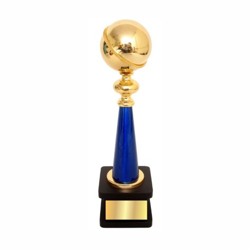 Blue Tower Golden Ball Metal Trophy 