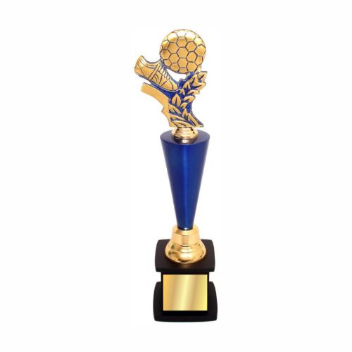 Blue Tower Metal Football Trophy 