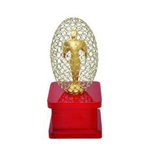Figurine Inside Egg Shell Metal Trophy 