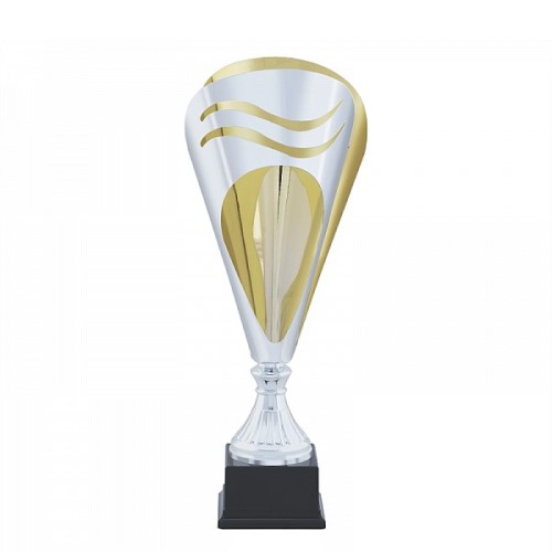 Gold and Silver Cone Shape Metal Trophy 