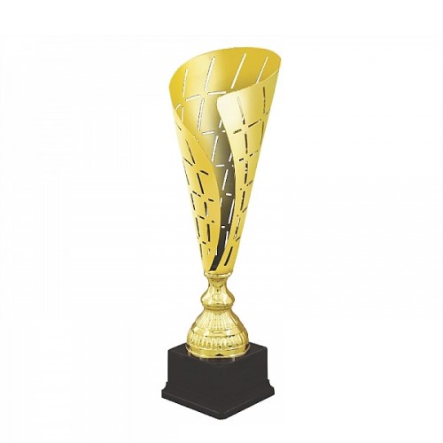 Golden Cone Shape Metal Trophy 