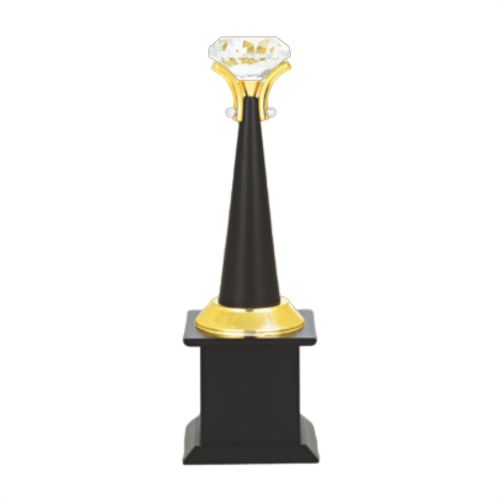 Lavish Diamond Black Metal Trophy 