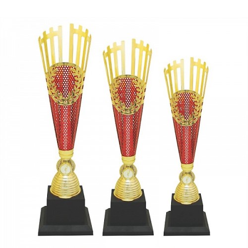 Red and Gold Cone Metal Trophy 