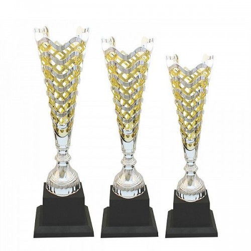 Silver Cone Shape Metal Trophy 