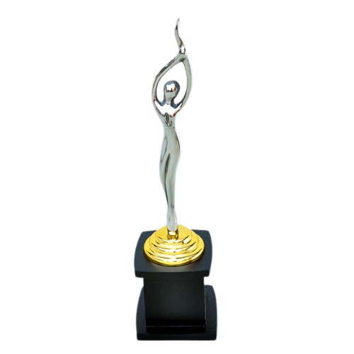 Silver Lady Statue Metal Trophy 