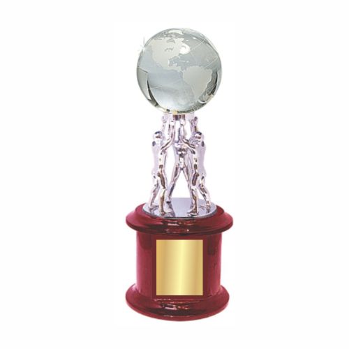 The Team Metal Trophy with Crystal Globe 