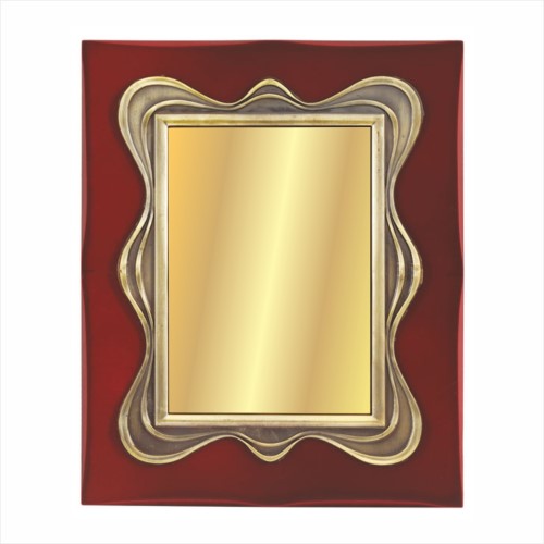 Brown Wooden Plaque with Curvy Design Foil