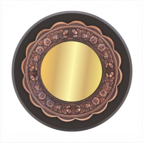 Round Wooden Plaque with Decorative Ring 