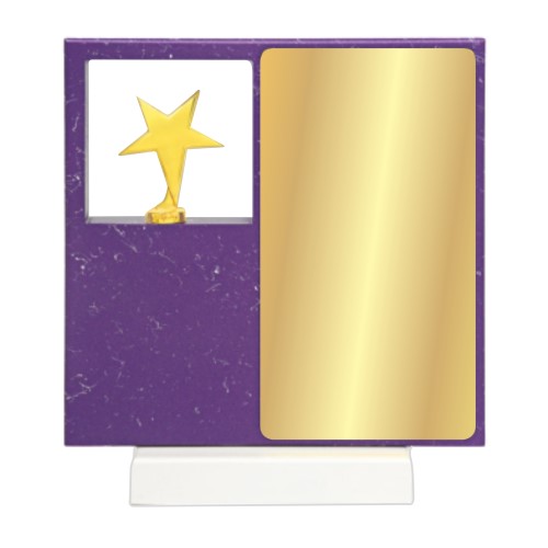 Wooden Plaque Award with Star 