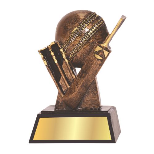 Antique Finish Cricket Resin Trophy