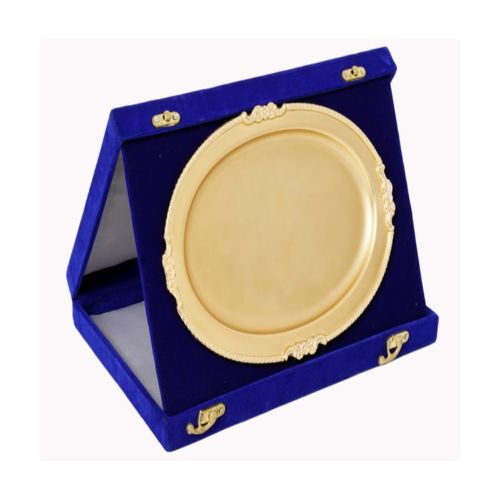 Golden Oval Salver with Blue Box 173736