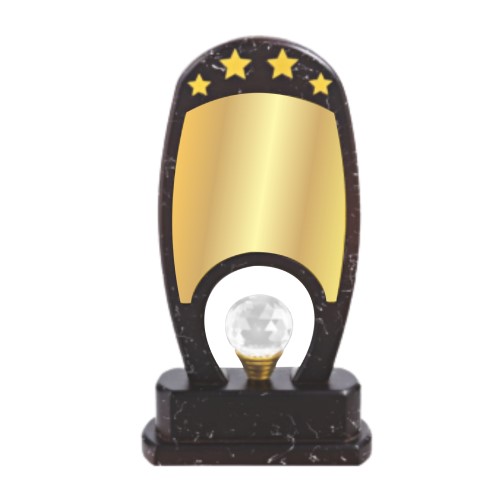 Black Finish Wooden Trophy with Crystal Diamond 