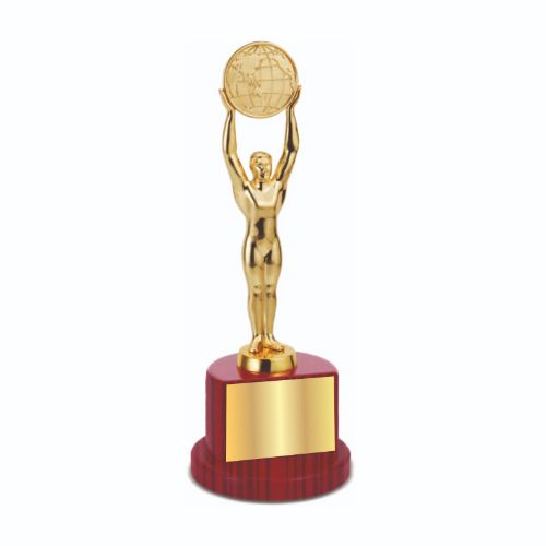 Globe Figurine Metal Trophy