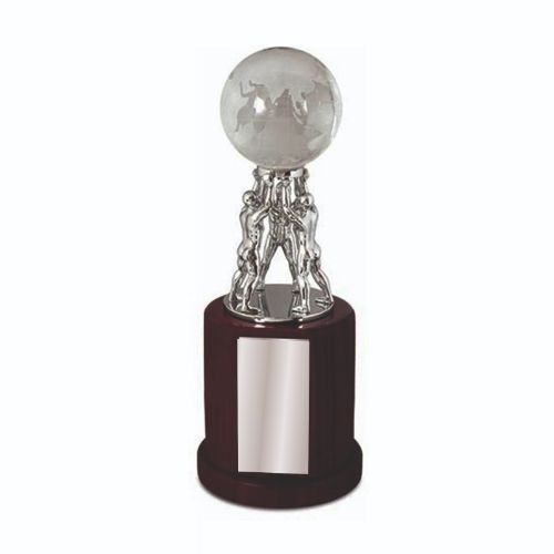 Crystal Globe Metal Trophy